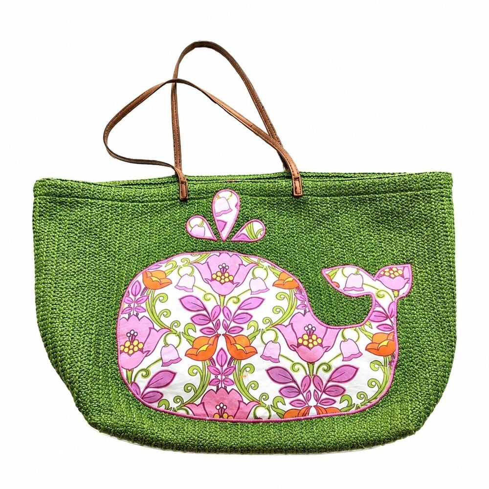 Vera Bradley Tote Bag Purse Lilli Bell Seashore Floral Whale Discontinued